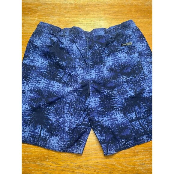 Mens Nitrous Black XL Board Shorts With Palm Tree Print Blue - Picture 4 of 5